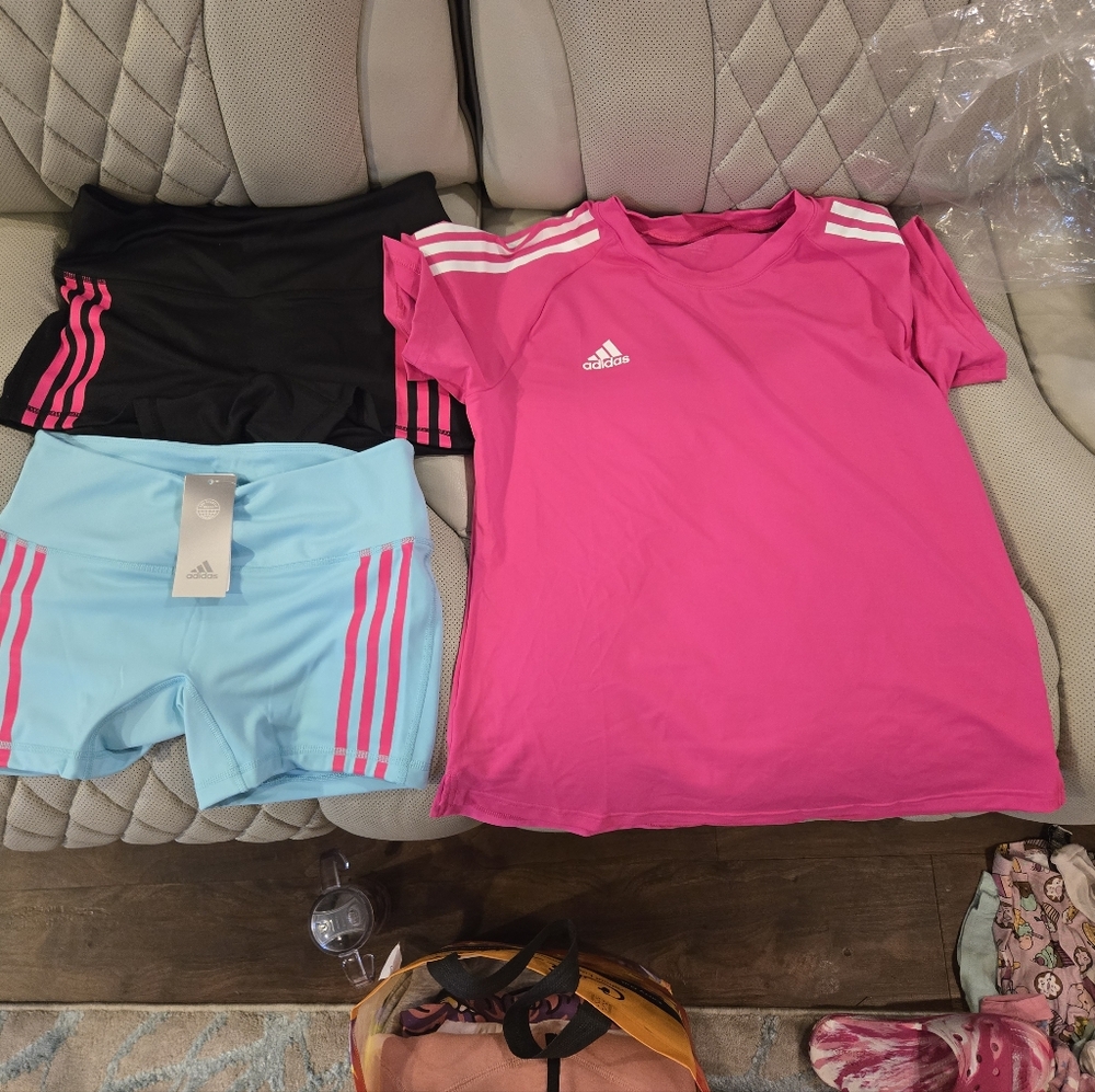 Adidas Pink Tee and Shorts Set